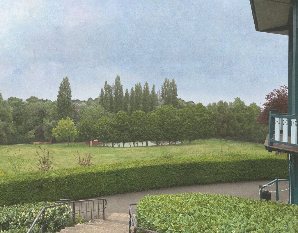 Drawing of the view of the changes as seen from the Bandstand